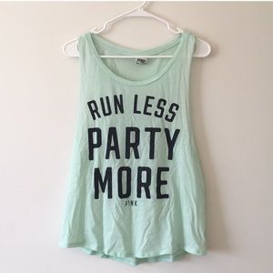 Run less party more Victoria’s Secret mint tank